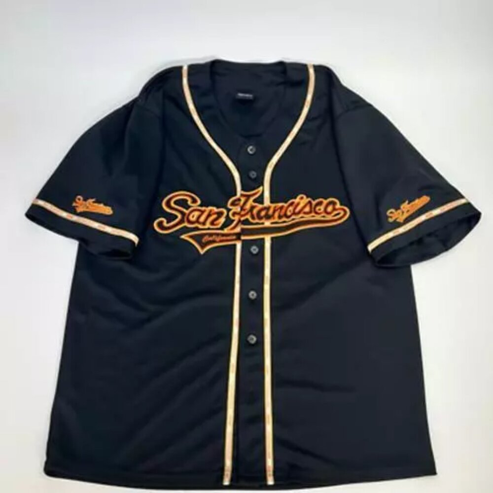 San Francisco Giants Gogo Men Jersey Baseball Black Orange Embroidered XL - Picture 6 of 10
